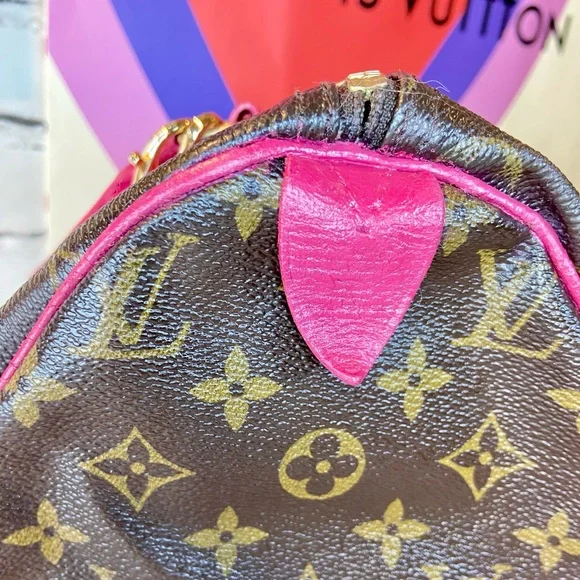 Louis Vuitton Speedy 30 custom painted with bag charm *READ DESCRIPTION* - Picture 8 of 16